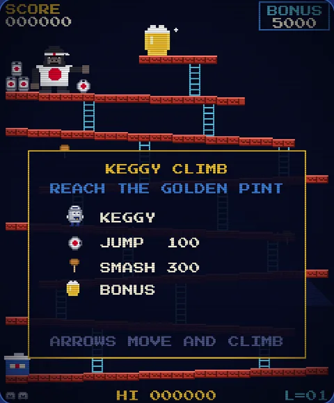 Keggy Climb start screen